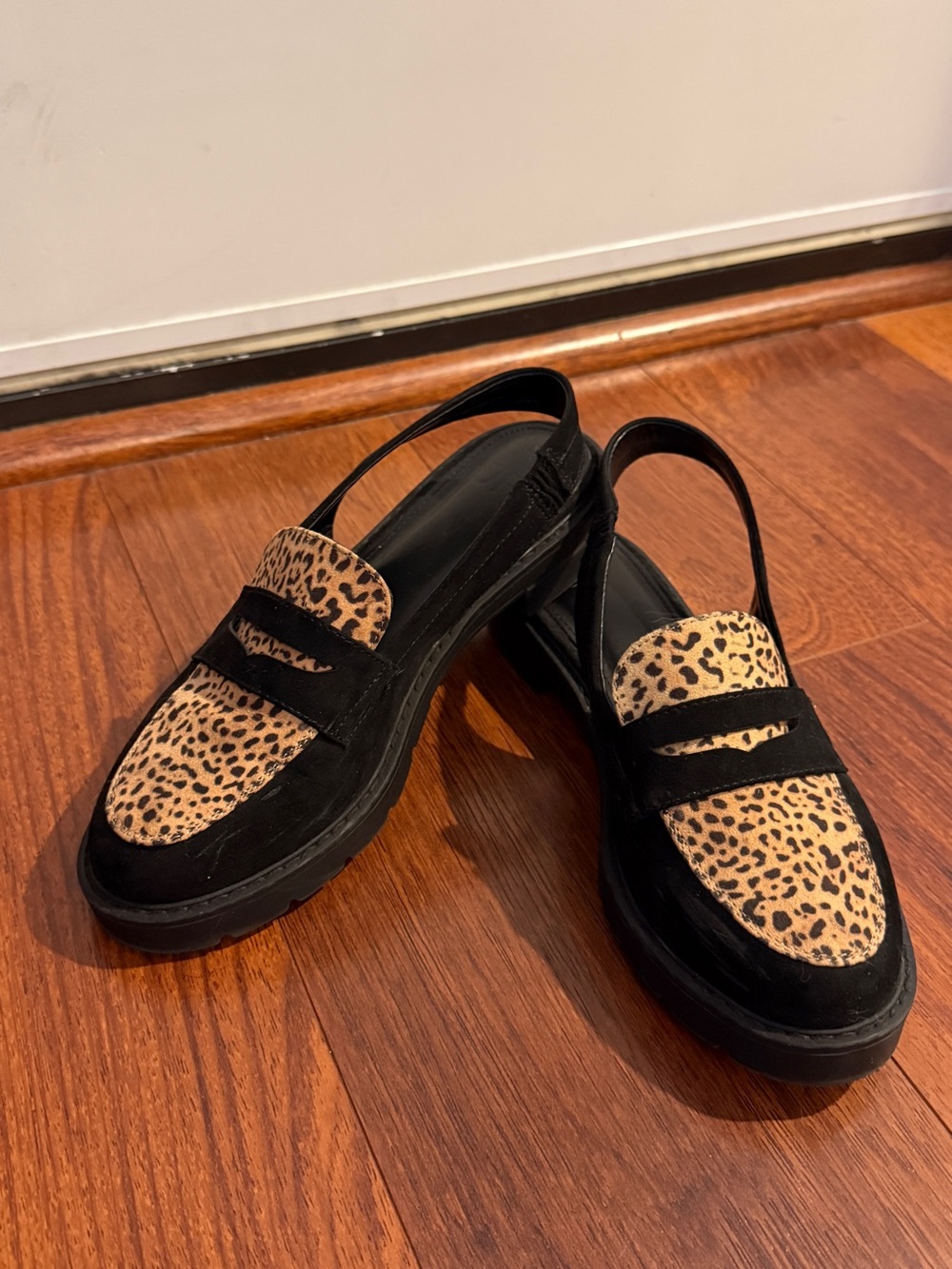 Leopard Slingback Loafers